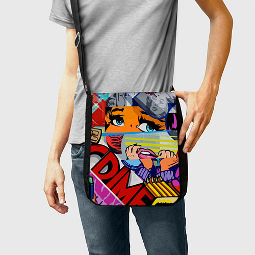 Сумка на плечо Авангардная композиция Pop art Eyes / 3D-принт – фото 2