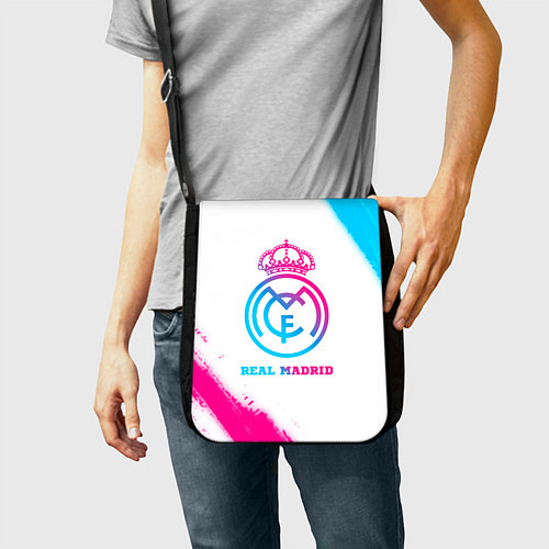 Сумка на плечо Real Madrid neon gradient style / 3D-принт – фото 2