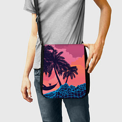 Сумка на плечо Человек отдыхает в гамаке под пальмами, цвет: 3D-принт — фото 2