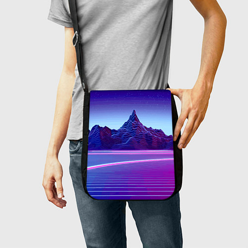 Сумка на плечо Neon mountains - Vaporwave / 3D-принт – фото 2