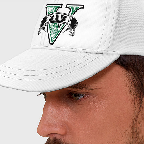 Бейсболка GTA V: Logo / Белый – фото 2