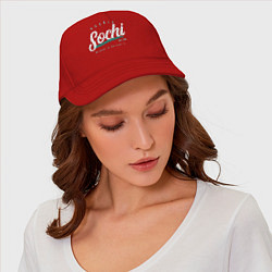 Бейсболка Россия - Сочи, цвет: красный — фото 2