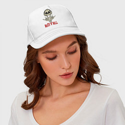Бейсболка Rock n Roll Skull, цвет: белый — фото 2