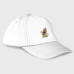 Бейсболка Баллончик для краски высунул язык Spray paint stuc, цвет: белый