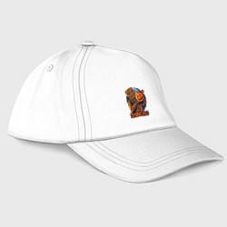 Бейсболка Кожаное лицо с тыквой, цвет: белый