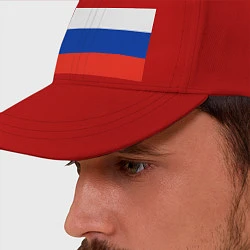 Бейсболка Триколор - флаг России плетёный, цвет: красный — фото 2