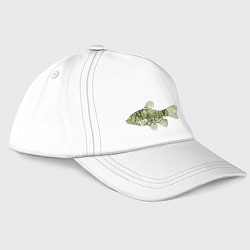 Бейсболка Рыба цвета хаки, цвет: белый