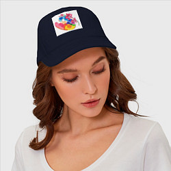 Бейсболка Палитра с цветком Орхидея, цвет: тёмно-синий — фото 2