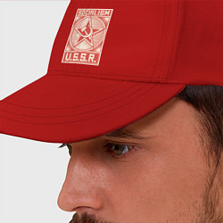 Бейсболка Социализм СССР, цвет: красный — фото 2