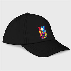 Бейсболка Pop art skull, цвет: черный