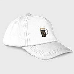 Бейсболка Пей пиво береги воду, цвет: белый