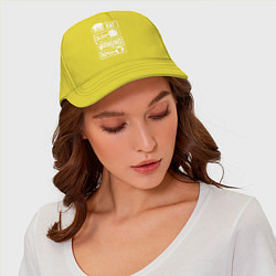 Бейсболка Еда сон боулинг, цвет: желтый — фото 2
