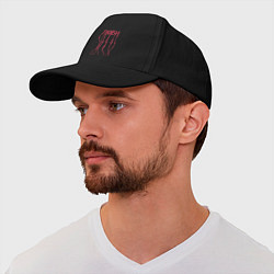 Бейсболка Люби нейронные связи красный, цвет: черный — фото 2