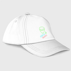 Бейсболка Земля отстой - неон green инопланетянин, цвет: белый