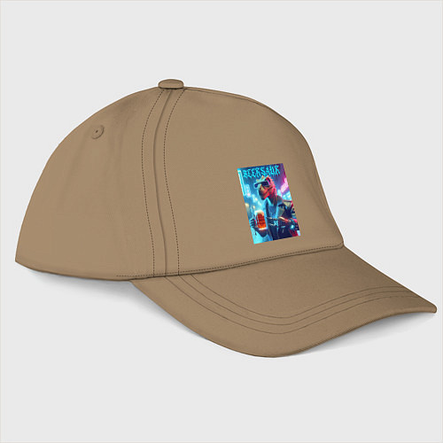 Бейсболка Cyber cool dude Dino - ai art fantasy / Миндальный – фото 1