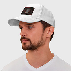 Бейсболка Верность волк Славянский, цвет: белый — фото 2