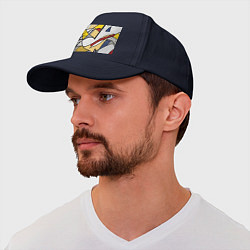 Бейсболка Абстракция в стиле поп-арт, цвет: тёмно-синий — фото 2