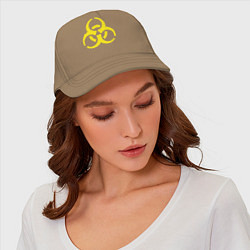 Бейсболка Токсик - знак биоопасности, цвет: миндальный — фото 2