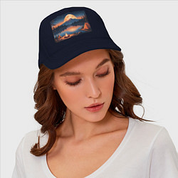 Бейсболка Костер на берегу озера, цвет: тёмно-синий — фото 2