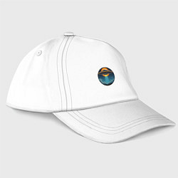 Бейсболка Космическая тарелка, цвет: белый