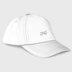 Бейсболка Цифры 2025 монолайн, цвет: белый