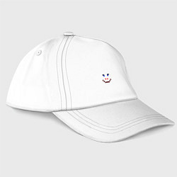Бейсболка Пиксель смайл, цвет: белый