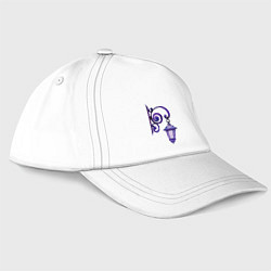 Бейсболка Фиолетовый уличный фонарь, цвет: белый