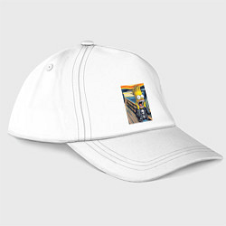 Бейсболка Барт Симпсон кричит - мем нейросеть, цвет: белый