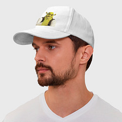 Бейсболка Шрек хитро ухмыляется, цвет: белый — фото 2