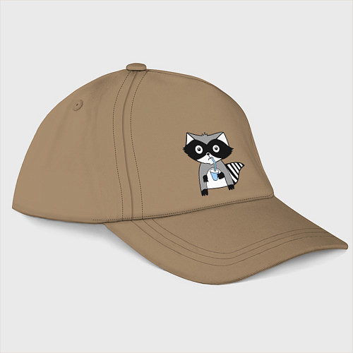 Бейсболка Енот-мальчик / Миндальный – фото 1