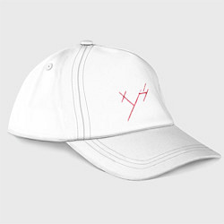 Бейсболка Три буквы, цвет: белый