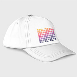 Бейсболка Градиент в рваную клеточку, цвет: белый