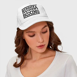 Бейсболка Russia boxing, цвет: белый — фото 2