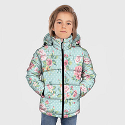 Куртка зимняя для мальчика Цветы ретро 1, цвет: 3D-черный — фото 2