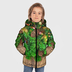 Куртка зимняя для мальчика Елка, цвет: 3D-черный — фото 2