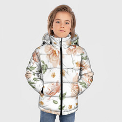 Куртка зимняя для мальчика Красивые цветы, цвет: 3D-черный — фото 2