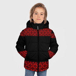 Куртка зимняя для мальчика Славянский орнамент (на чёрном), цвет: 3D-светло-серый — фото 2