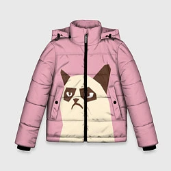 Зимняя куртка для мальчика Grumpy cat pink