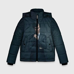 Куртка зимняя для мальчика Шерлок в костюме, цвет: 3D-черный