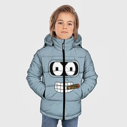 Куртка зимняя для мальчика Лицо Бендера, цвет: 3D-светло-серый — фото 2