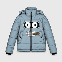 Куртка зимняя для мальчика Лицо Бендера, цвет: 3D-черный