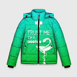 Куртка зимняя для мальчика Trust me, i'm a doctor, цвет: 3D-черный
