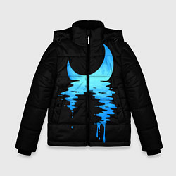 Куртка зимняя для мальчика Отражение Луны, цвет: 3D-черный