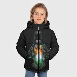 Куртка зимняя для мальчика Космос внутри, цвет: 3D-черный — фото 2