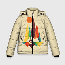 Куртка зимняя для мальчика Медведь в горах, цвет: 3D-красный