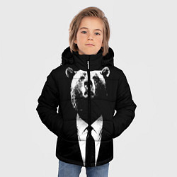 Куртка зимняя для мальчика Медведь бизнесмен, цвет: 3D-черный — фото 2