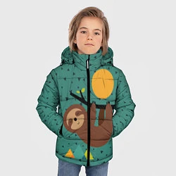Куртка зимняя для мальчика Довольный ленивец, цвет: 3D-черный — фото 2