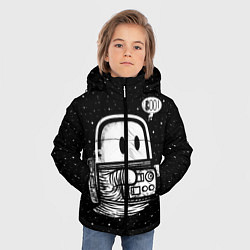 Куртка зимняя для мальчика Космонавт привидение, цвет: 3D-черный — фото 2
