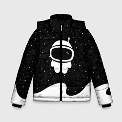 Куртка зимняя для мальчика Маленький космонавт, цвет: 3D-черный