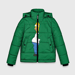 Куртка зимняя для мальчика Гомер в кустах, цвет: 3D-красный